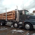 Photo of logging truck that has been freshly cleaned